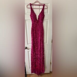 Sherri Hill Fuchsia Evening Gown